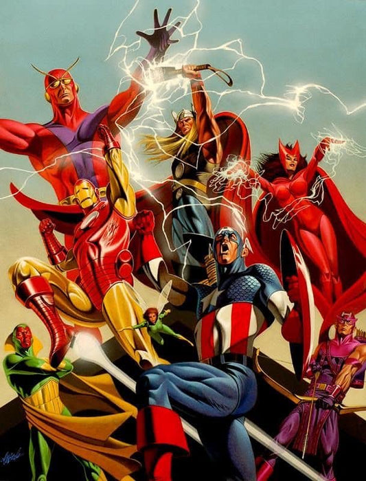 Superhero Team Assemble Print Poster