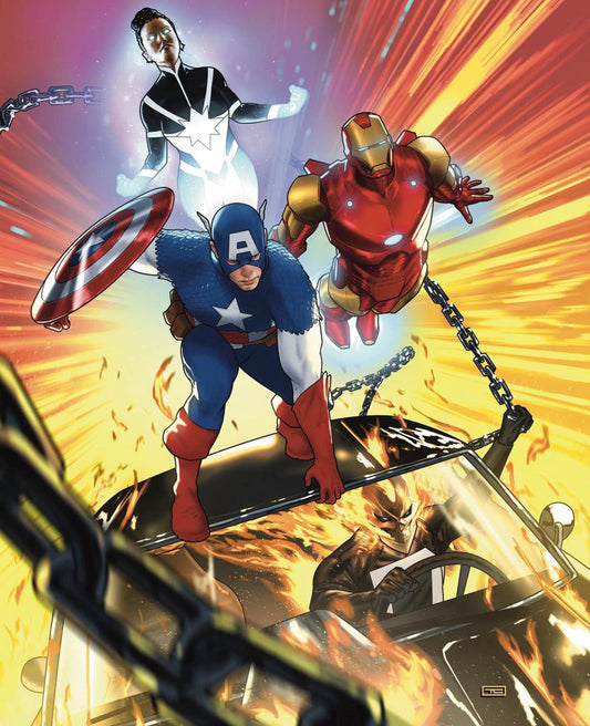 Superhero Team Battle Action Scene Print Poster