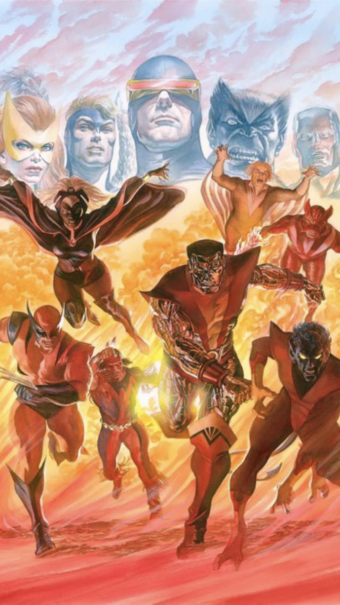 Superhero Team Battle Scene Print Poster