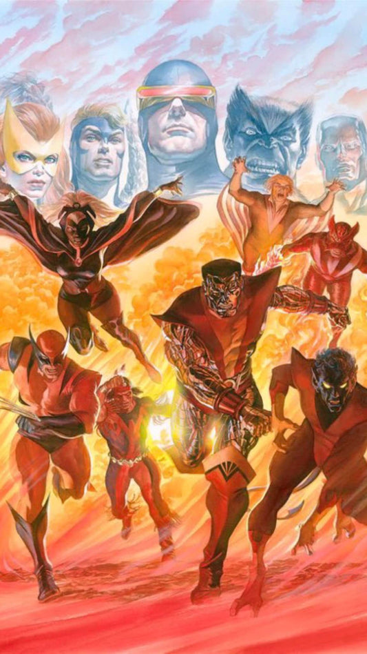 Superhero Team Battle Scene Print Poster