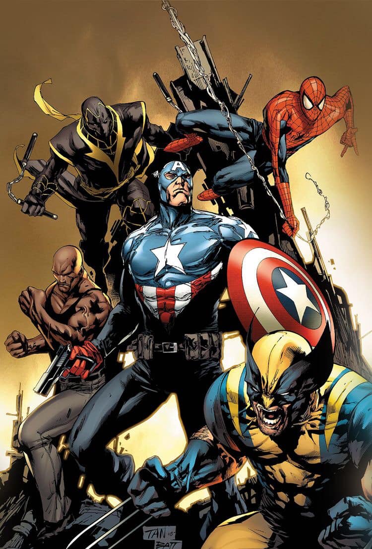 Superhero Team Illustration Print Poster