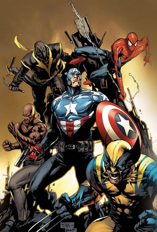 Superhero Team Illustration Print Poster