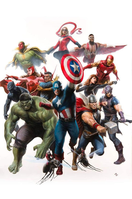 Superhero Team Illustration (1) Print Poster
