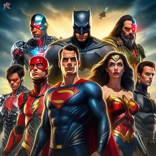 Superhero Team Portrait (6) Print Poster