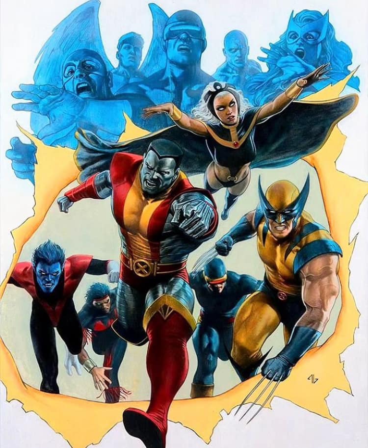 Superhero Team Xmen Action Scene Print Poster