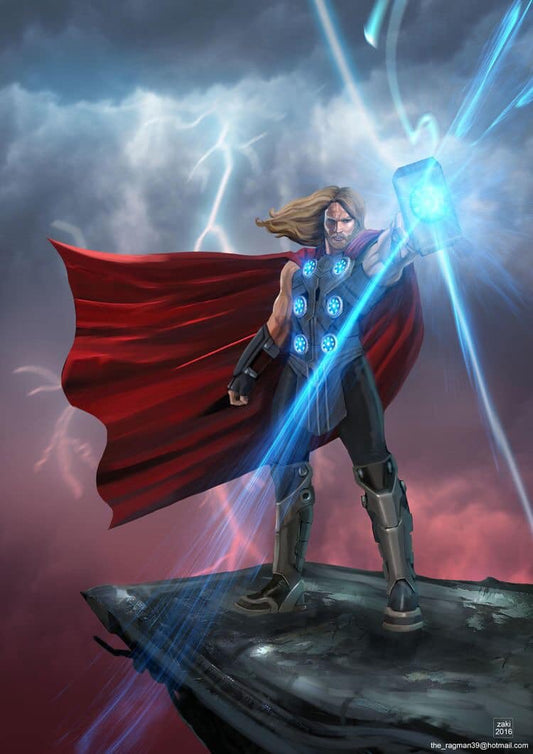 Superhero Thor Action Pose Print Poster