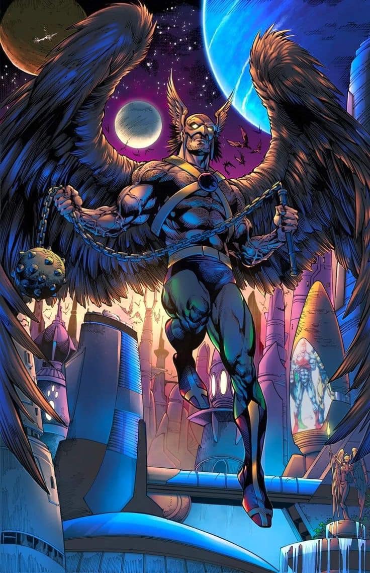 Superhero With Wings In Futuristic Cityscape Print Poster
