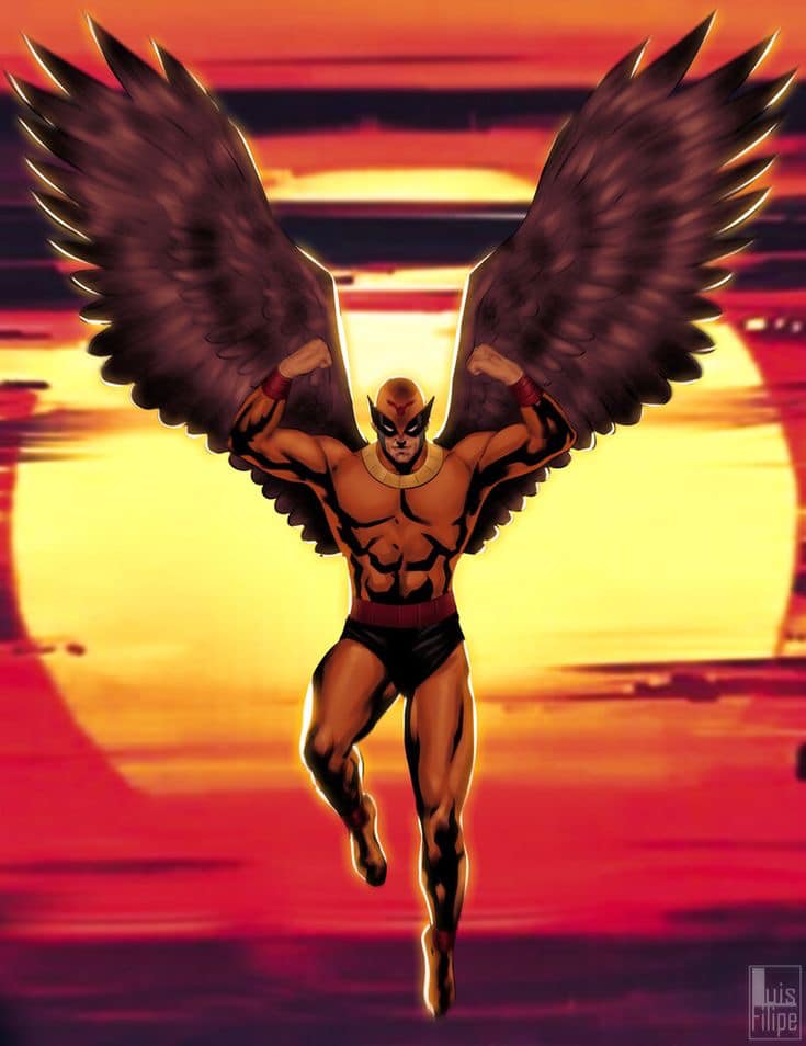 Superhero With Wings Sunset Print Poster