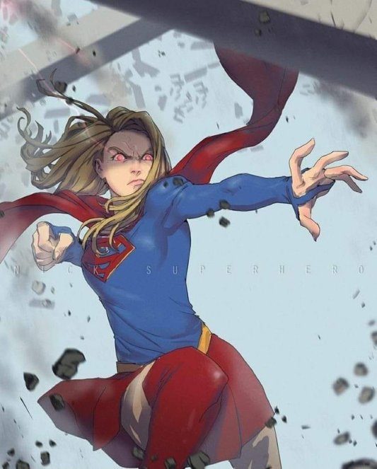 Superhero Action Pose 1234 Print Poster