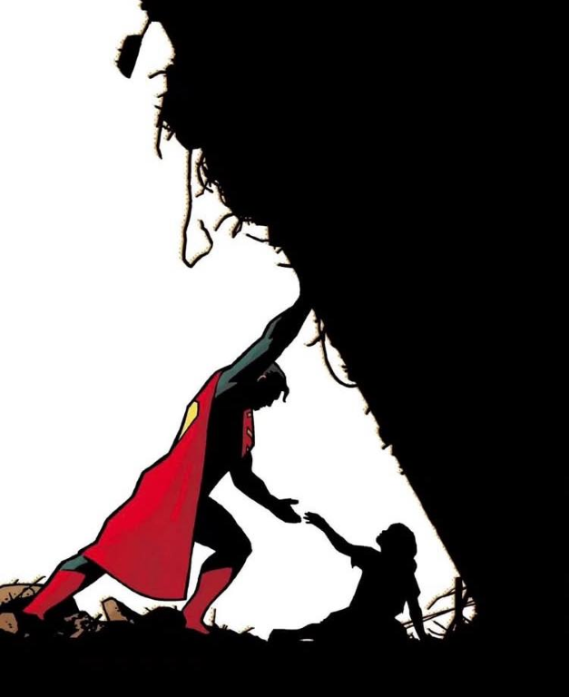 Superhero Cape Rescue Silhouette Print Poster