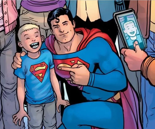 Superhero Pose With Child 723 Print Poster