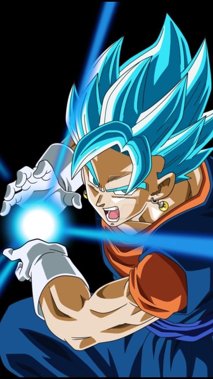 Superheroactionpose Bluehair Energyball Print Poster