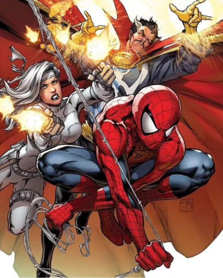 Superheroes Action Scene Print Poster