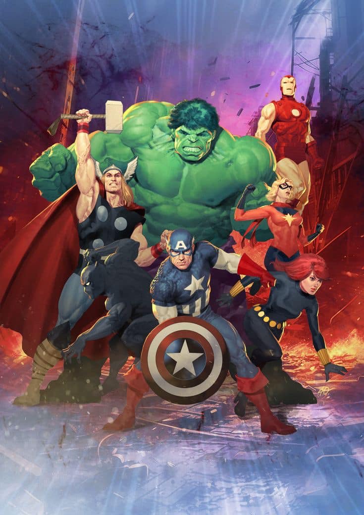 Superheroes Assembly Action Scene Jigsaw Puzzle