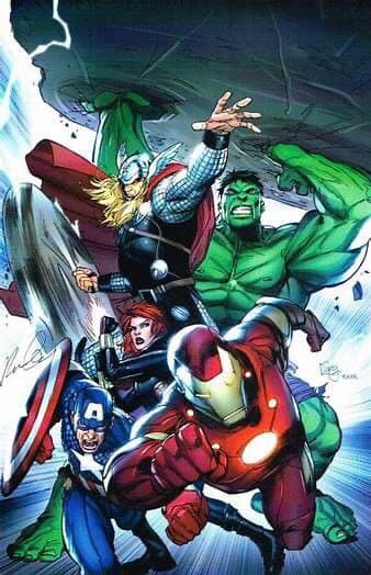 Superheroes Avengers Action Scene Print Poster