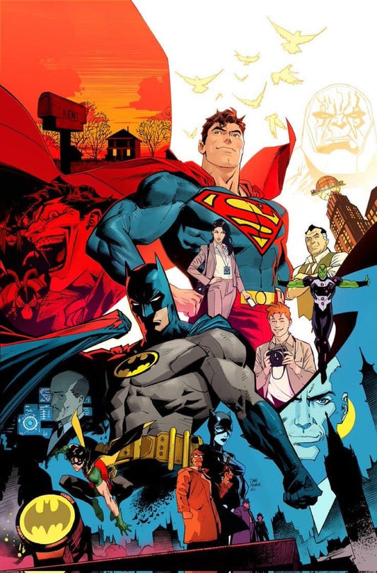Superheroes Batman Superman Comic Art Print Poster