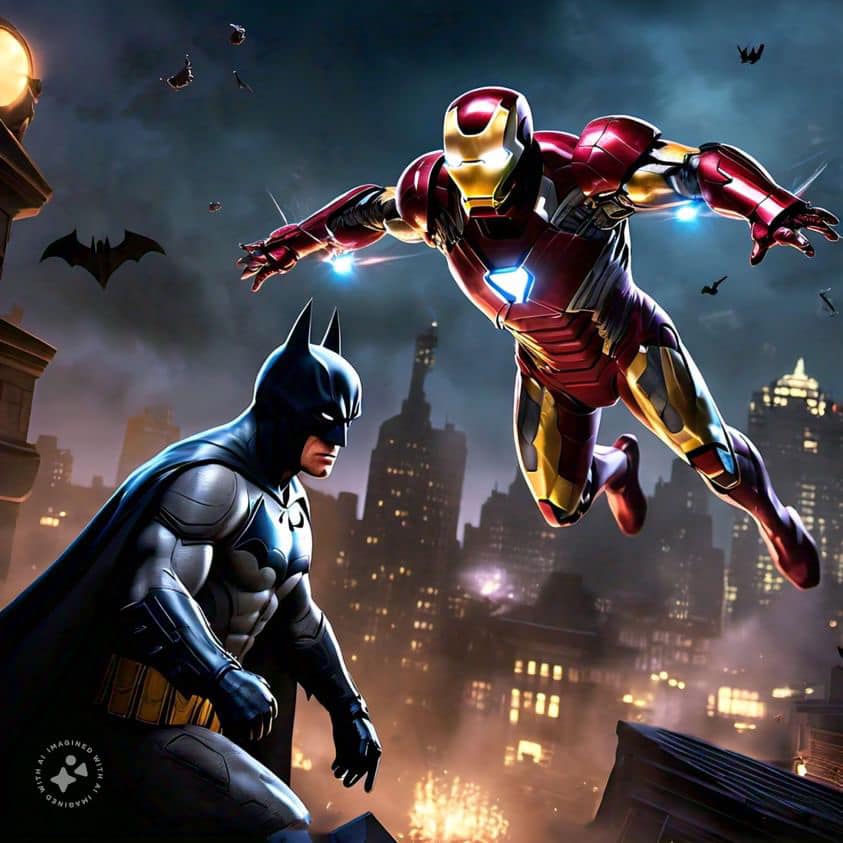 Superheroes Batman Vs Ironman Print Poster