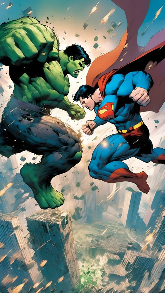 Superheroes Battle Hulk Vs Superman (2) Print Poster