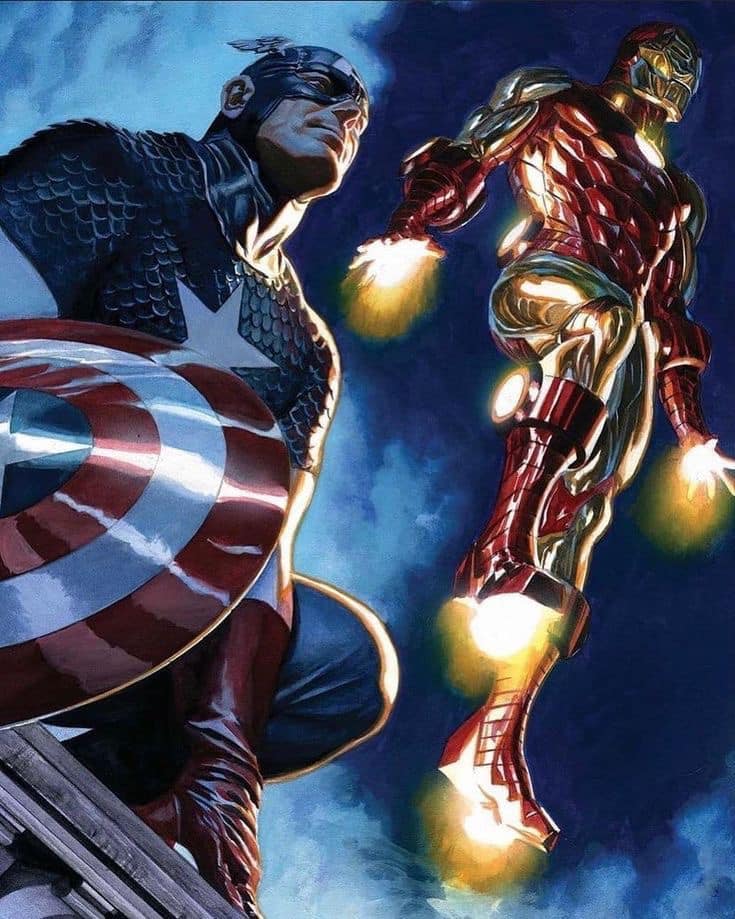 Superheroes Captain America Iron Man Print Poster