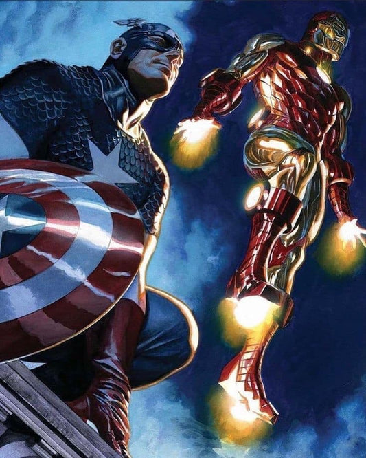Superheroes Captain America Iron Man Print Poster