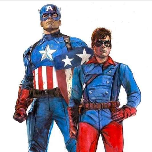 Superheroes Captain America Sidekick Print Poster