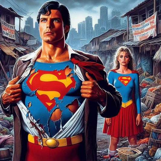 Superheroes Cityscape Heroic Reveal Print Poster