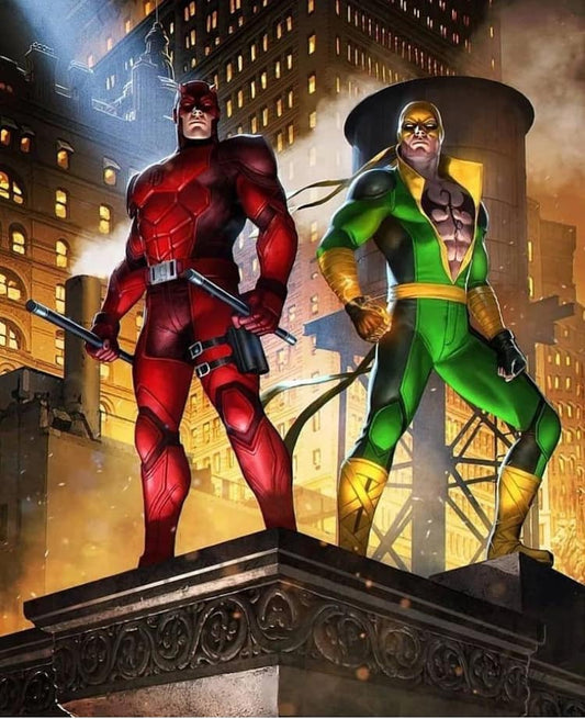 Superheroes Daredevil Iron Fist Cityscape Print Poster