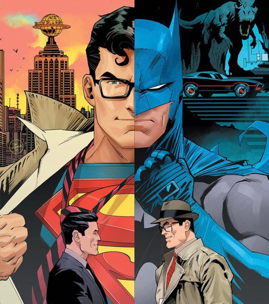 Superheroes Divided Portrait Batman Superman Print Poster