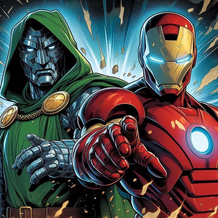 Superheroes Doom Ironman Print Poster