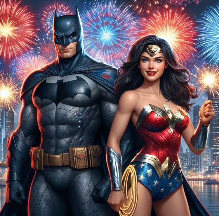 Superheroes Fireworks Celebration Jigsaw Puzzle