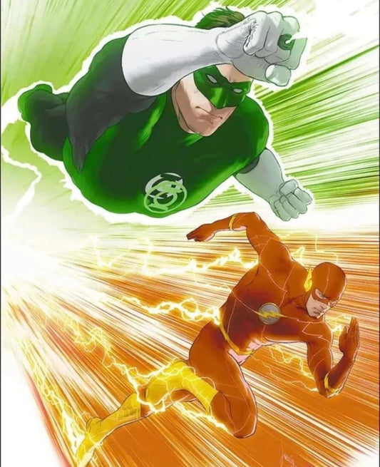 Superheroes Flight Flash Greenlantern Print Poster