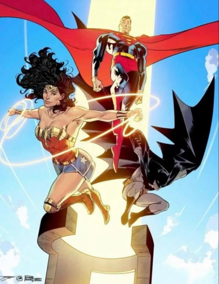 Superheroes Flying Action (1) Print Poster