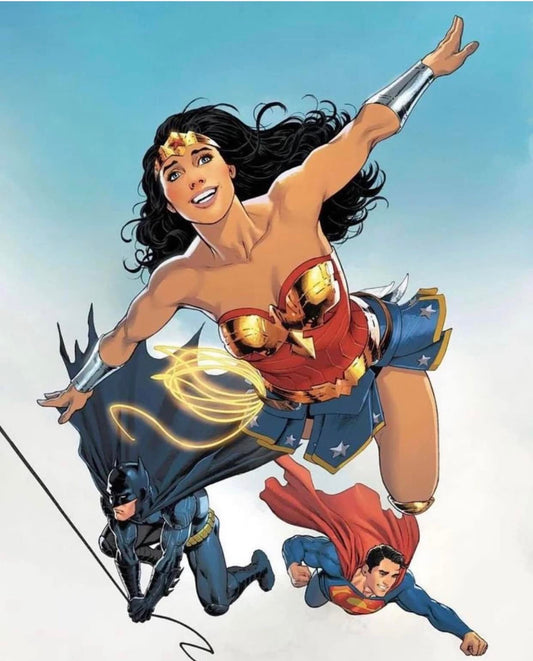 Superheroes Flying Justice League Print Poster