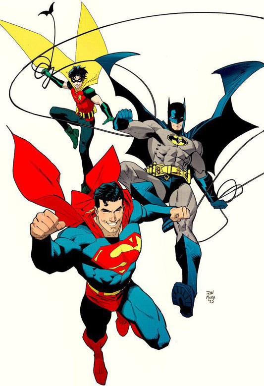 Superheroes Flying Team Artwork Print Poster