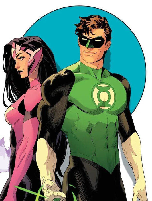 Superheroes Green Lantern And Female Hero Print Poster