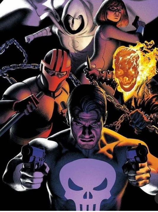 Superheroes Group Portrait Print Poster