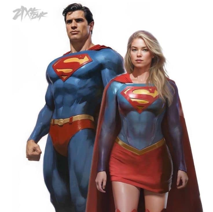 Superheroes Portrait Characters Print Poster