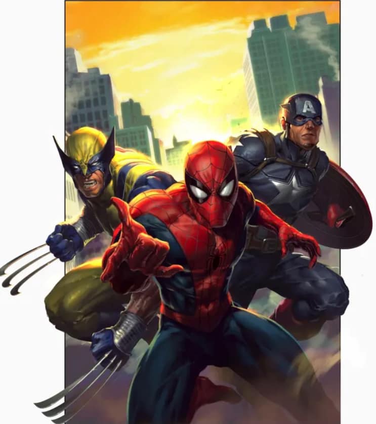 Superheroes Spider Man Wolverine Captain America Jigsaw Puzzle
