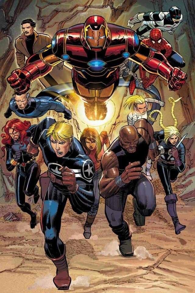 Superheroes Team Battle Action Print Poster