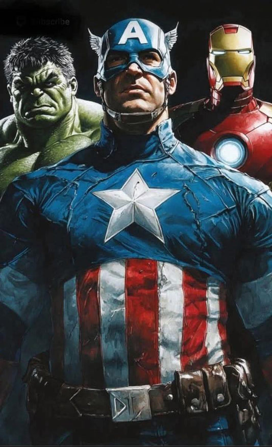 Superheroes Team Portrait (2) Print Poster
