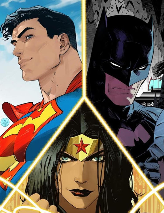 Superheroes Trio Comic Art Print Poster