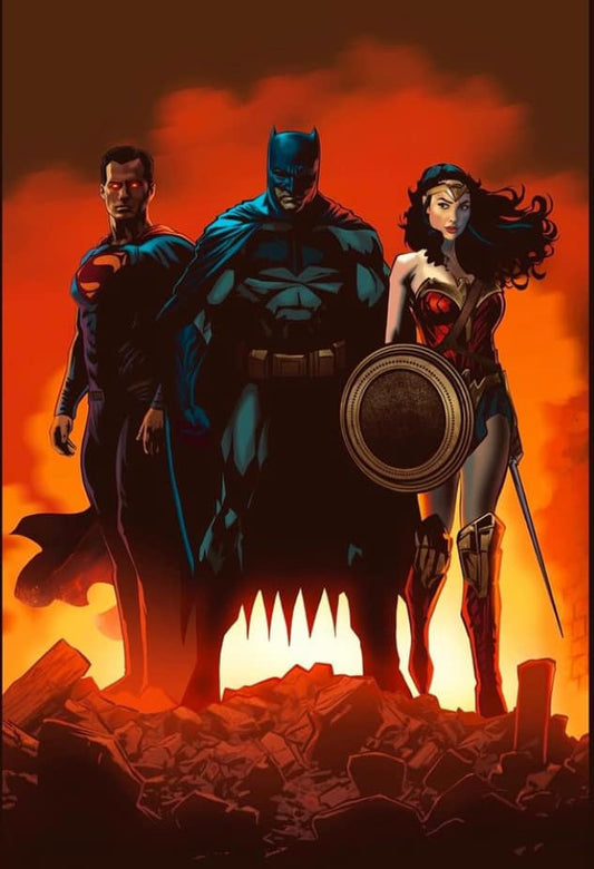 Superheroes United Batman Superman Wonderwoman Print Poster