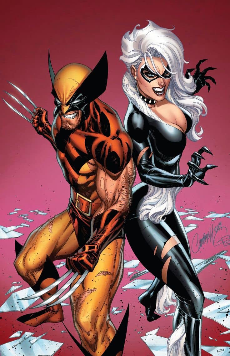 Superheroes Wolverine Blackcat Action Print Poster