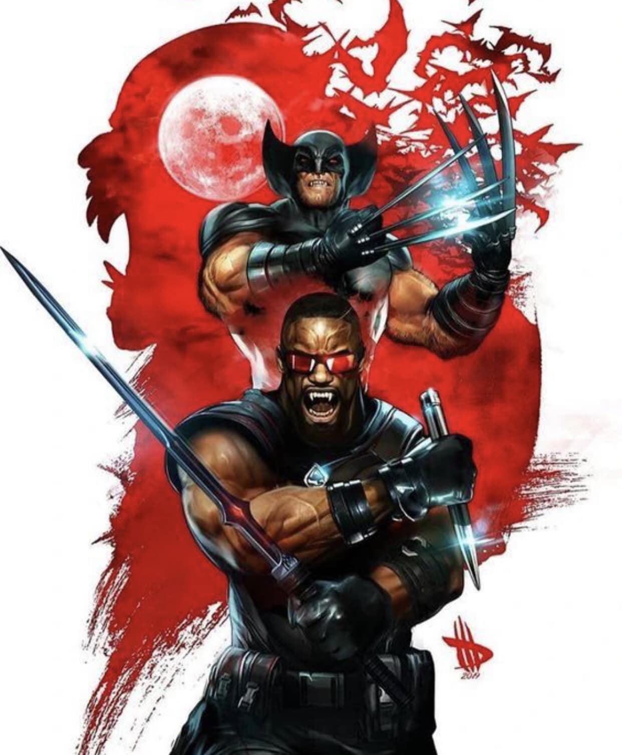 Superheroes Wolverine Blade Action Art Print Poster