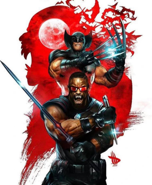 Superheroes Wolverine Blade Action Art Print Poster