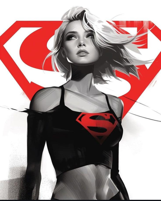 Superheroine Illustration Print Poster