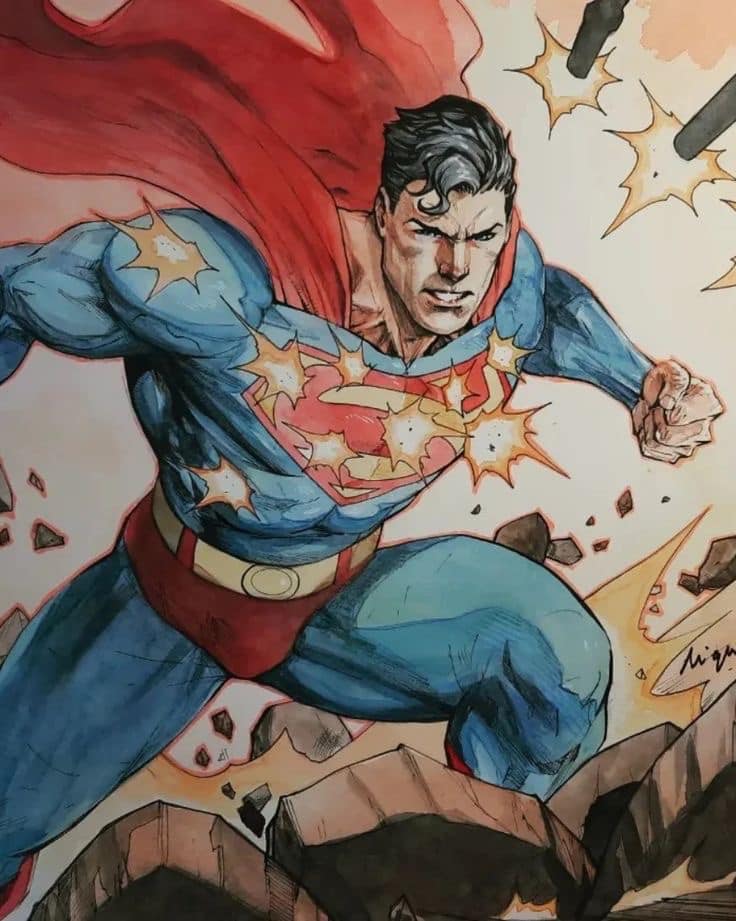 Superman Action Hero Illustration (2) Print Poster