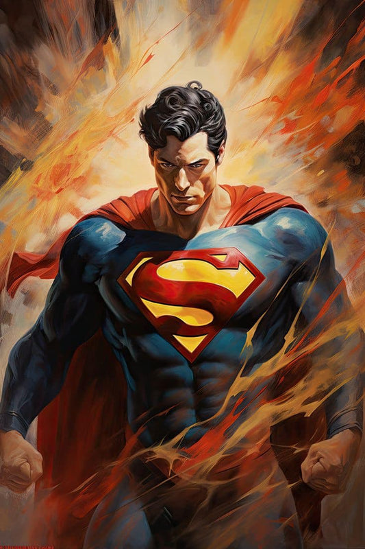 Superman Action Portrait Print Poster