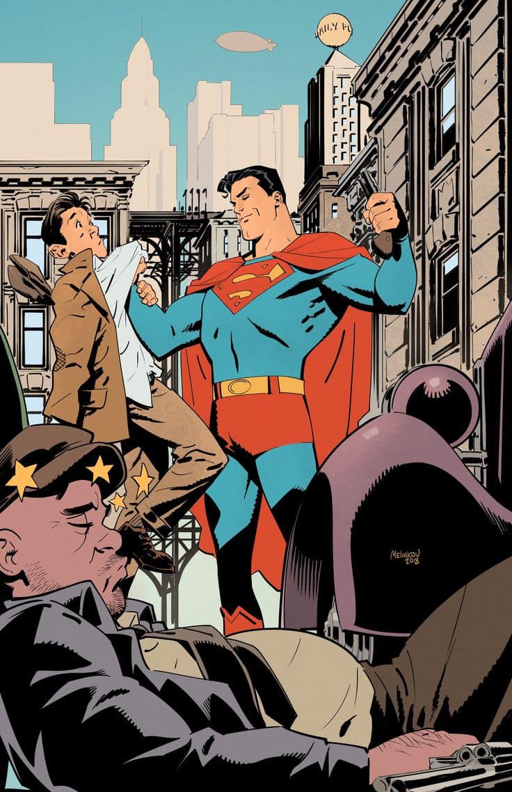 Superman Action Street Scene Print Poster