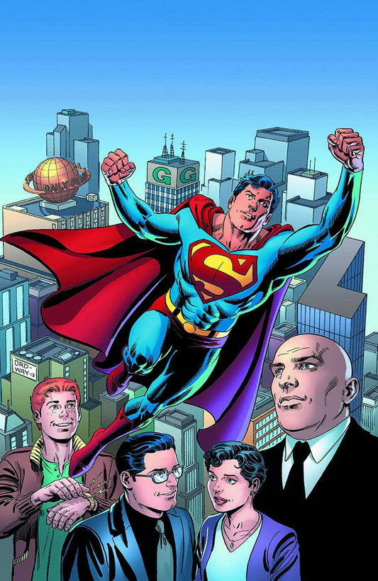 Superman And Friends Cityscape Print Poster